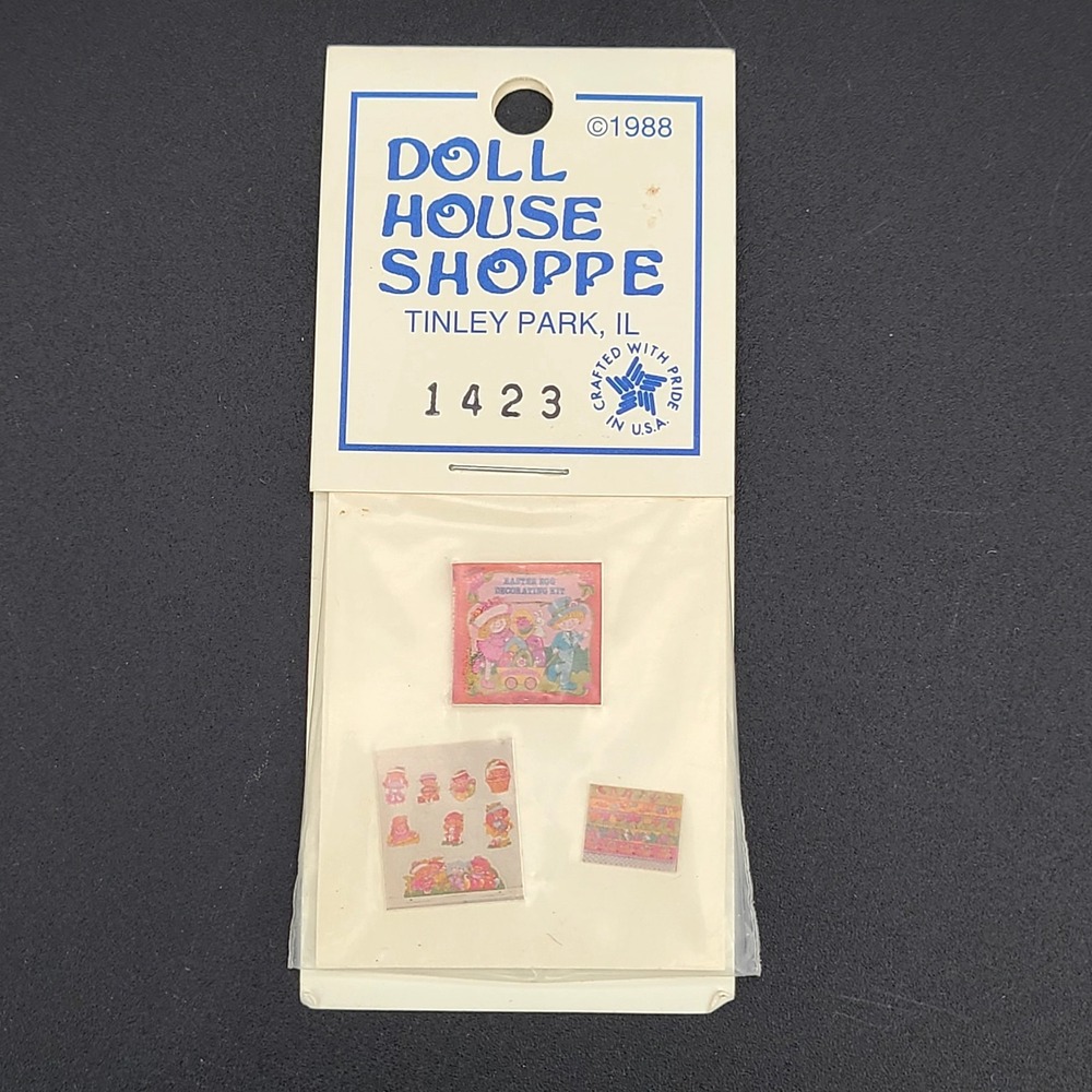 Doll House Shoppe 1:12 dollhouse miniatures #1423 Easter Egg Decorating Kit NOS